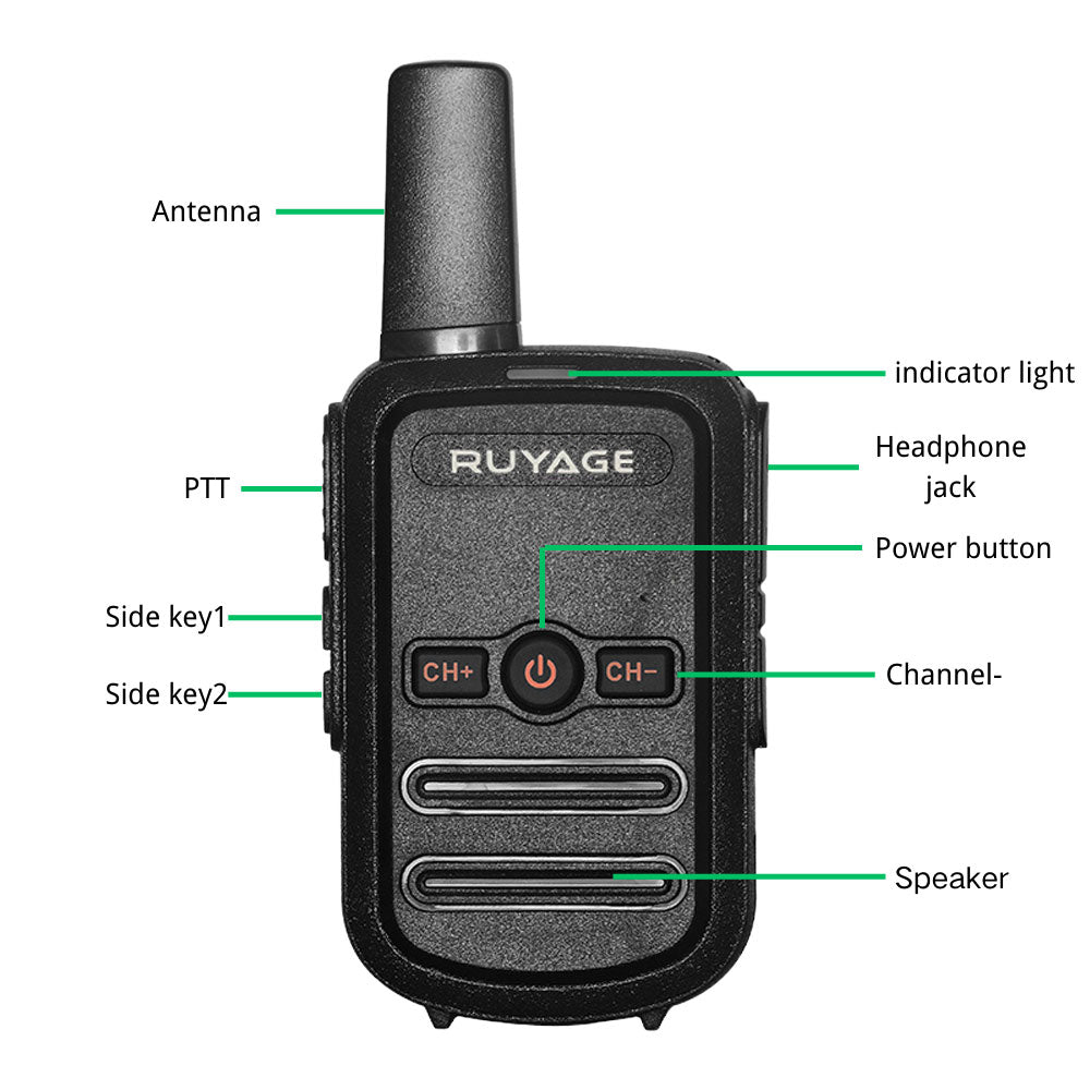 Ruyage RY12 UHF Analog Long Range Two Way Radio Mini Walkie Talkie