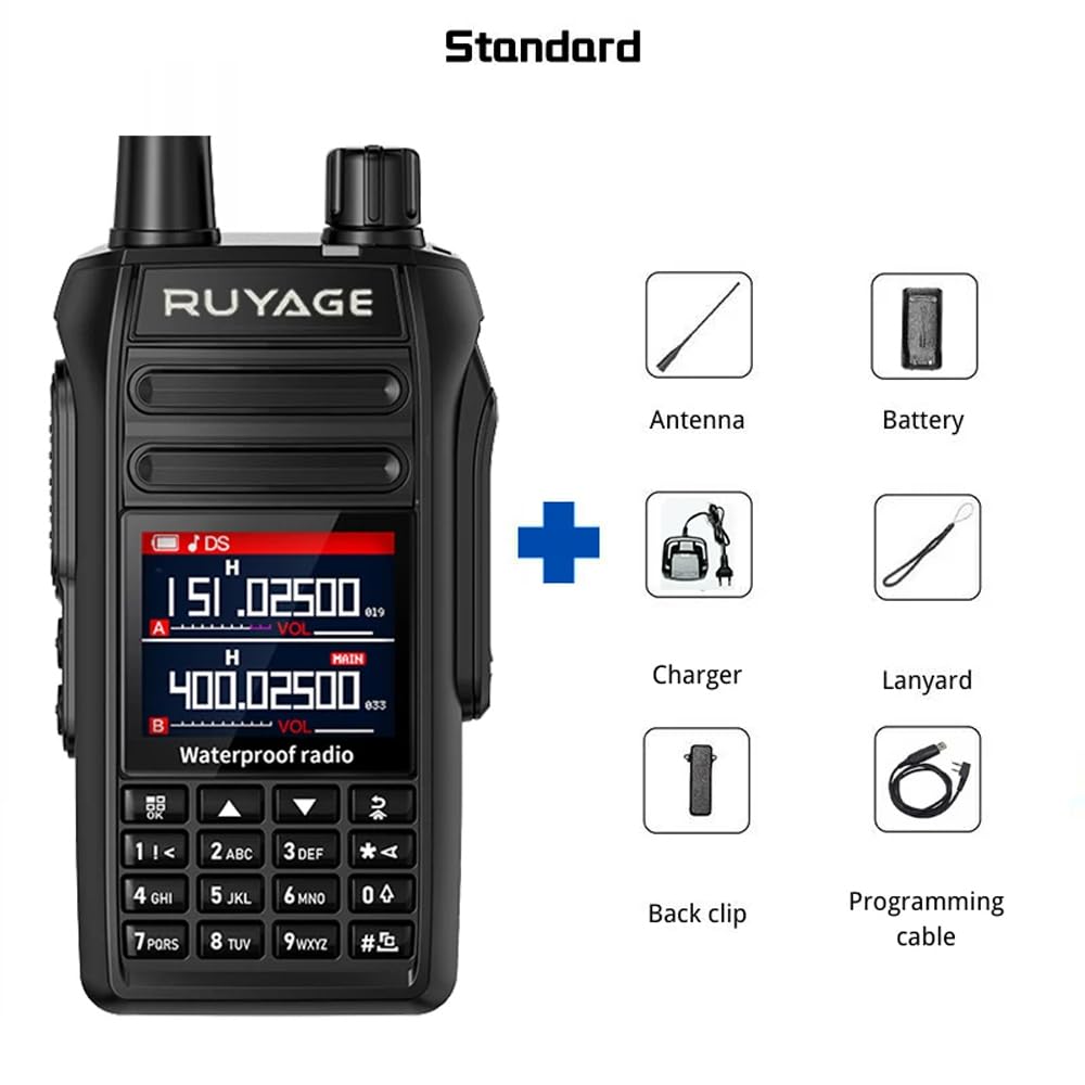 Ruyage UV5D IP67 Waterproof Rugged Long Range Two Way Radio Walkie Talkie