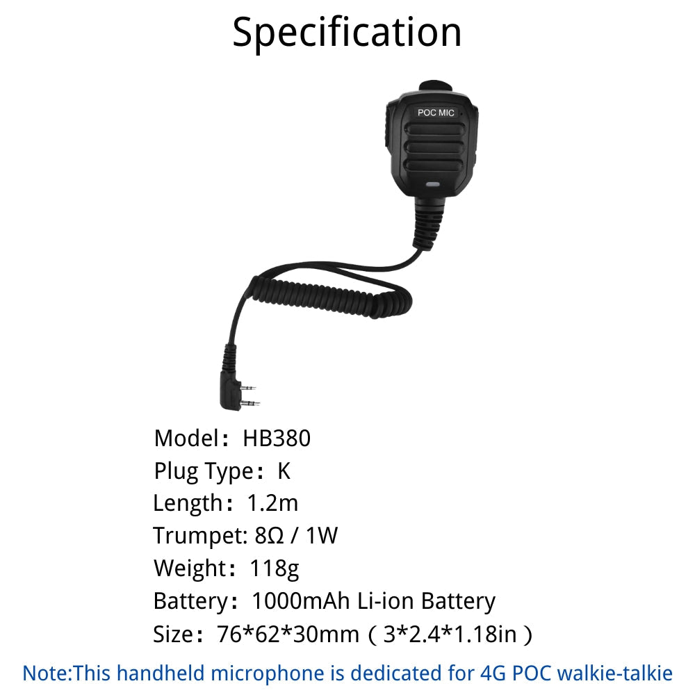 Ruyage Handheld PTT Speaker Mic for PoC Cellular Radio
