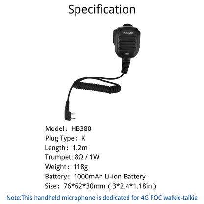 Ruyage Handheld PTT Speaker Mic for PoC Cellular Radio