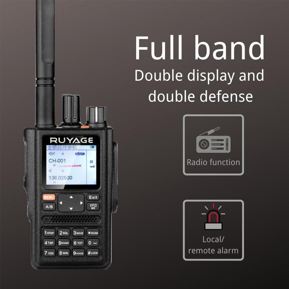 Ruyage UVQ4 VHF UHF Analog Long Range Two Way Radio Walkie Talkie