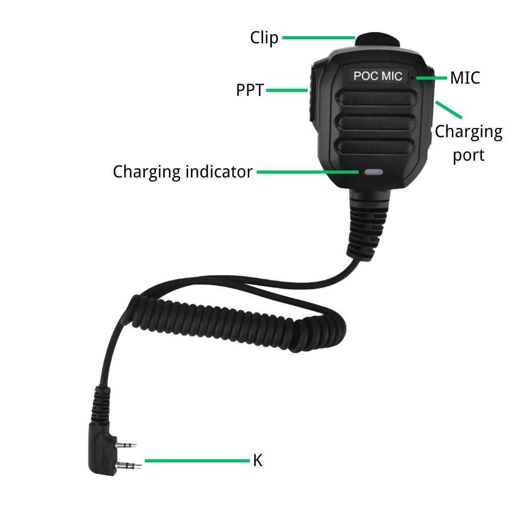 Ruyage Handheld PTT Speaker Mic for PoC Cellular Radio