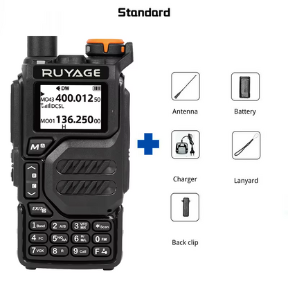 Ruyage UV3D 5W VHF UHF Analog Long Range Two Way Radio Walkie Talkie