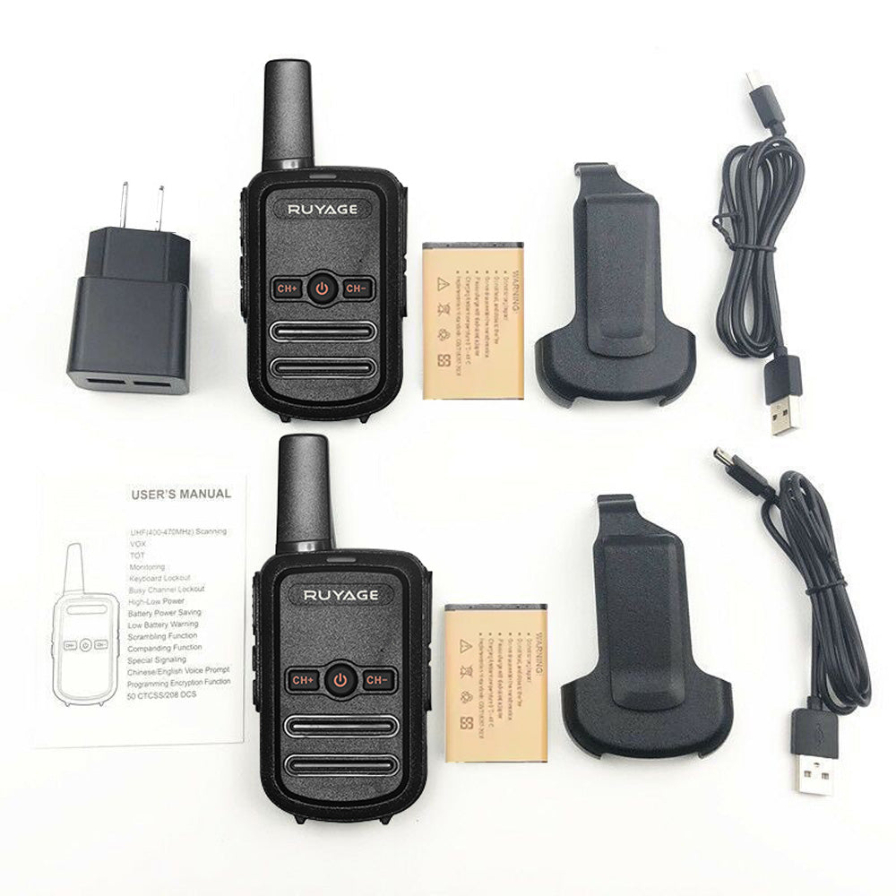 Ruyage RY12 UHF Analog Long Range Two Way Radio Mini Walkie Talkie