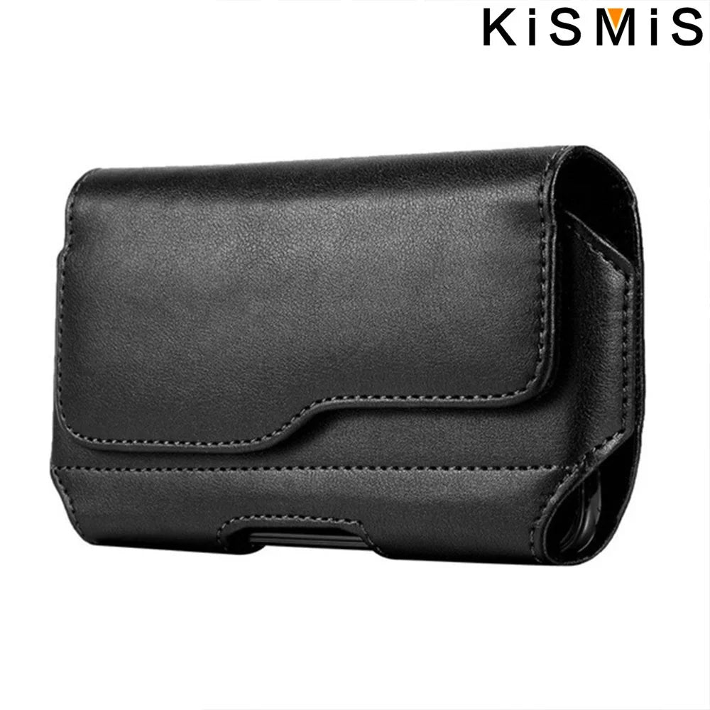KISMIS Fashion Leather Belt Clip Waist Bag Phone Bag Phone Holder for 3.5-6.3 Inches Mobile Phones  iphone Samsung