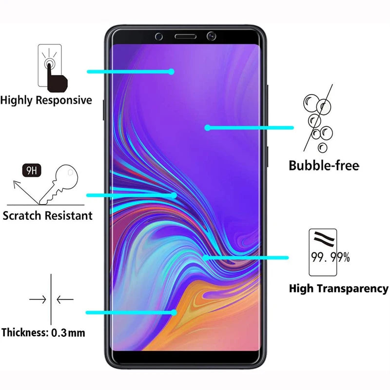 4PCS Tempered Glass For Samsung Galaxy A3 A5 A7 A6 A8 J4 J6 Plus 2018 J2 J3 J5 J7 2016 A750 A9 2018 Screen Protector Film Glass