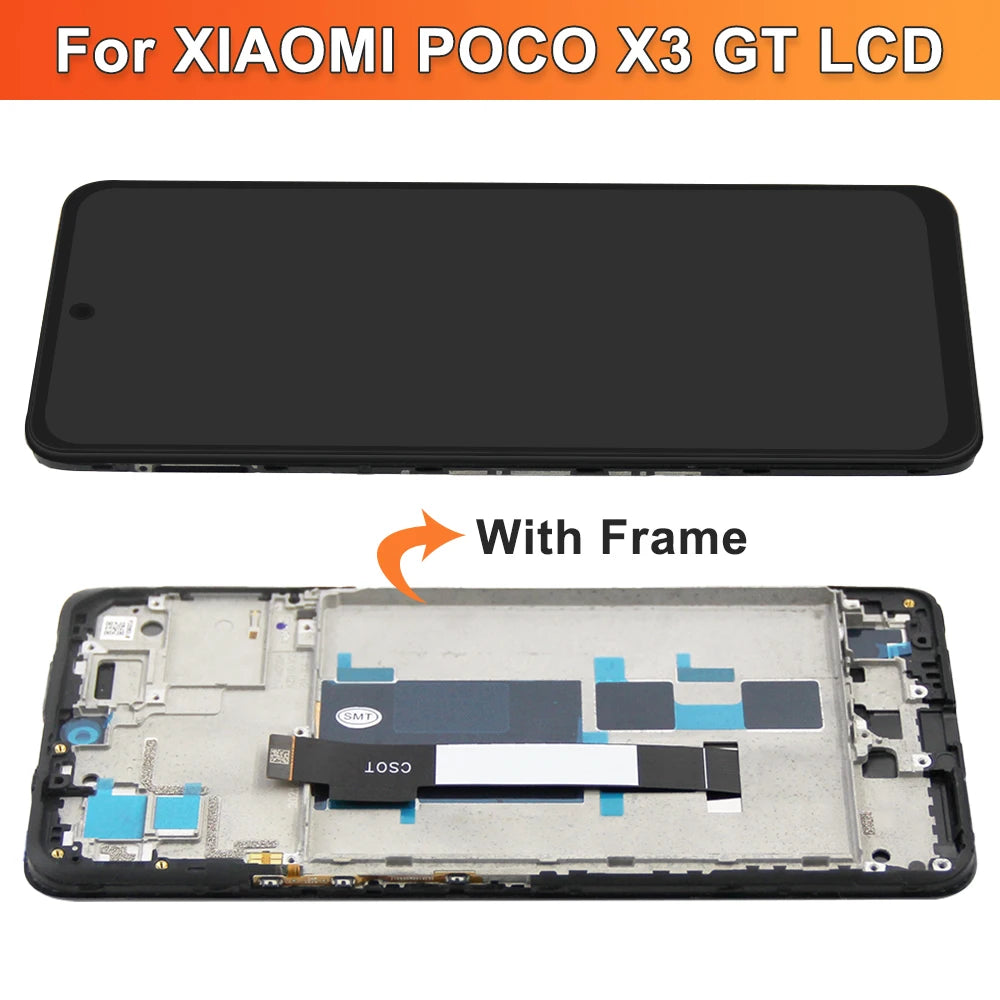 For Xiaomi POCO X3 GT 21061110AG 6.6'' LCD Display Touch Screen Digitizer with Frame Replacement for POCO X3GT