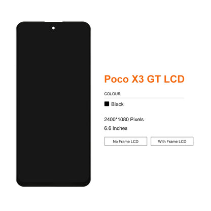 For Xiaomi POCO X3 GT 21061110AG 6.6'' LCD Display Touch Screen Digitizer with Frame Replacement for POCO X3GT