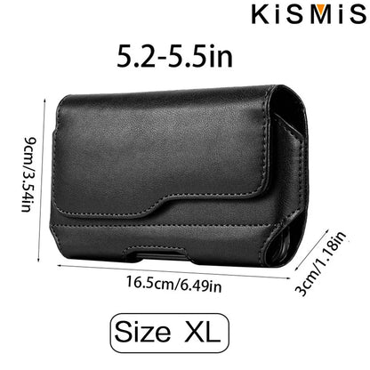 KISMIS Fashion Leather Belt Clip Waist Bag Phone Bag Phone Holder for 3.5-6.3 Inches Mobile Phones  iphone Samsung