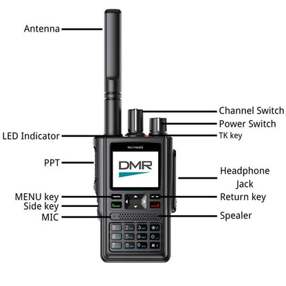 Ruyage DP10 DMR Digital Long Range Two Way Radio Dual Mode Walkie Talkie