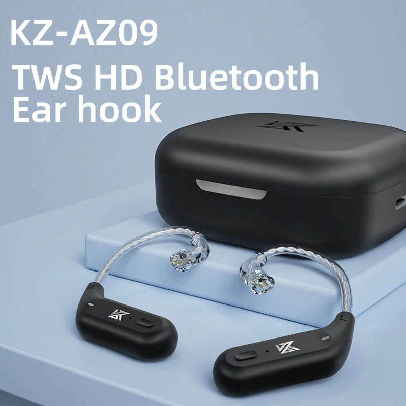 KZ AZ09 HD Bluetooth 5.2 Ear Hook Headset Cable HIFI Wireless Upgrade Cable With Charging Case KZ Z1 S2 ZSTX Z1 ZSX DQ6 ZS10 PRO