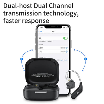 KZ AZ09  Bluetooth 5.2 HD Bluetooth Module Wireless Upgrade Cable HIFI Wireless Ear Hook Connector With Charging Case S2 Z1 S1