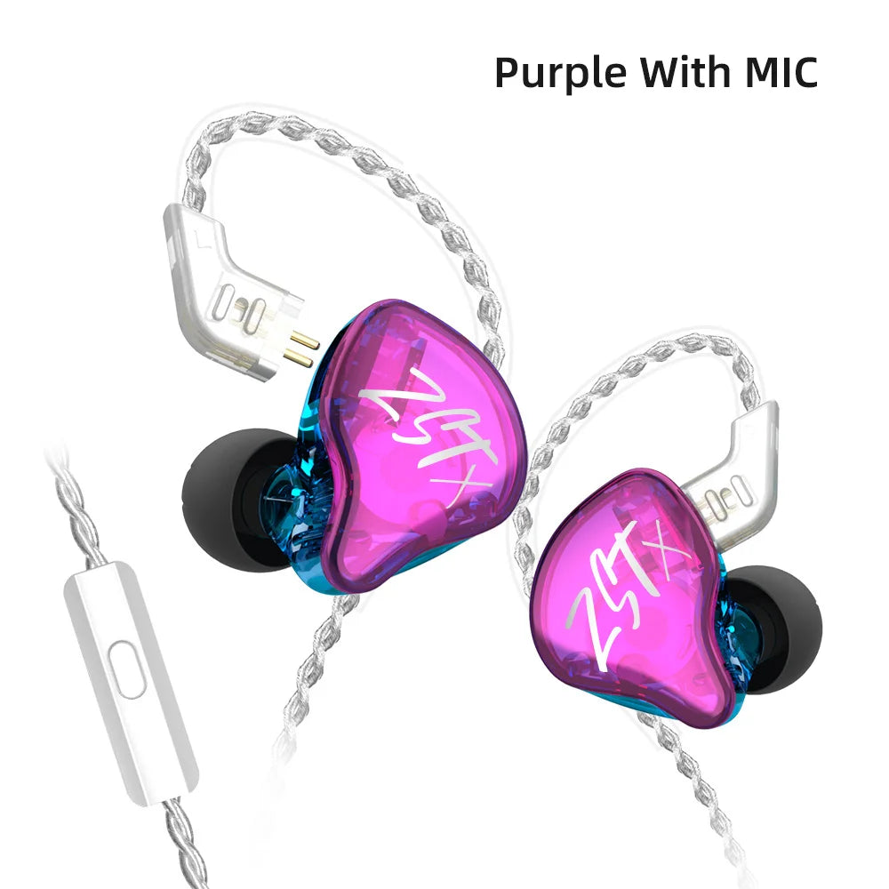 KZ ZST X 1BA 1DD Hybrid HIFI In Ear Earphones Bass Earbud Sport Noise Cancelling Headset KZ ZSTX ZSNPRO ZSX EDX PRO VX C12