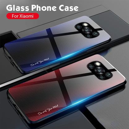 For Poco X3 X5 Pro Case Gradient Glass Phone Cover For Xiaomi Poco X3 NFC X5 X 5 Pro 5g Pocophone Little Hard Shell POCO X3 NFC