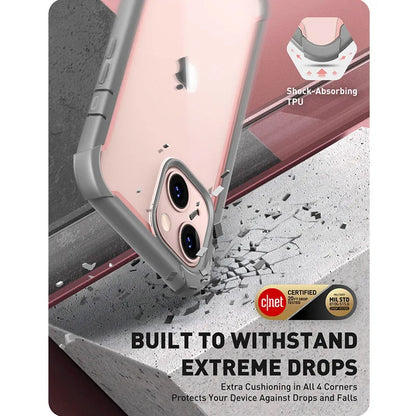 For iPhone 13 Case 6.1“ (2021 Release) I-BLASON Ares Full-Body Rugged Clear Bumper Cover with Built-in Screen Protector