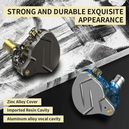 KZ ZSN Pro Headphones In Ear Monitor Hybrid Technology Best Earphone 1BA+1DD HIFI Bass Phone Metal Wired Headset With Microphone