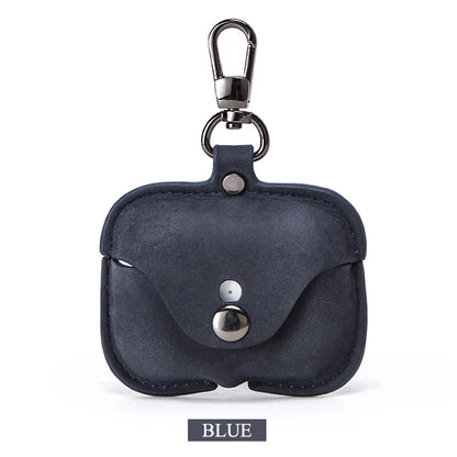 Luxury Genuine Leather Case For Apple Airpods Pro  Airpods 2 / 1 Wireless Earphone Cases funda Airpod Cover with Key Chain Hook