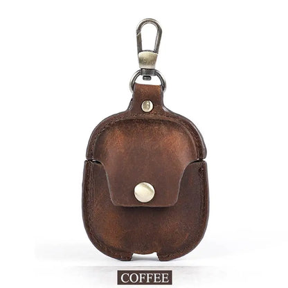 Luxury Genuine Leather Case For Apple Airpods Pro  Airpods 2 / 1 Wireless Earphone Cases funda Airpod Cover with Key Chain Hook