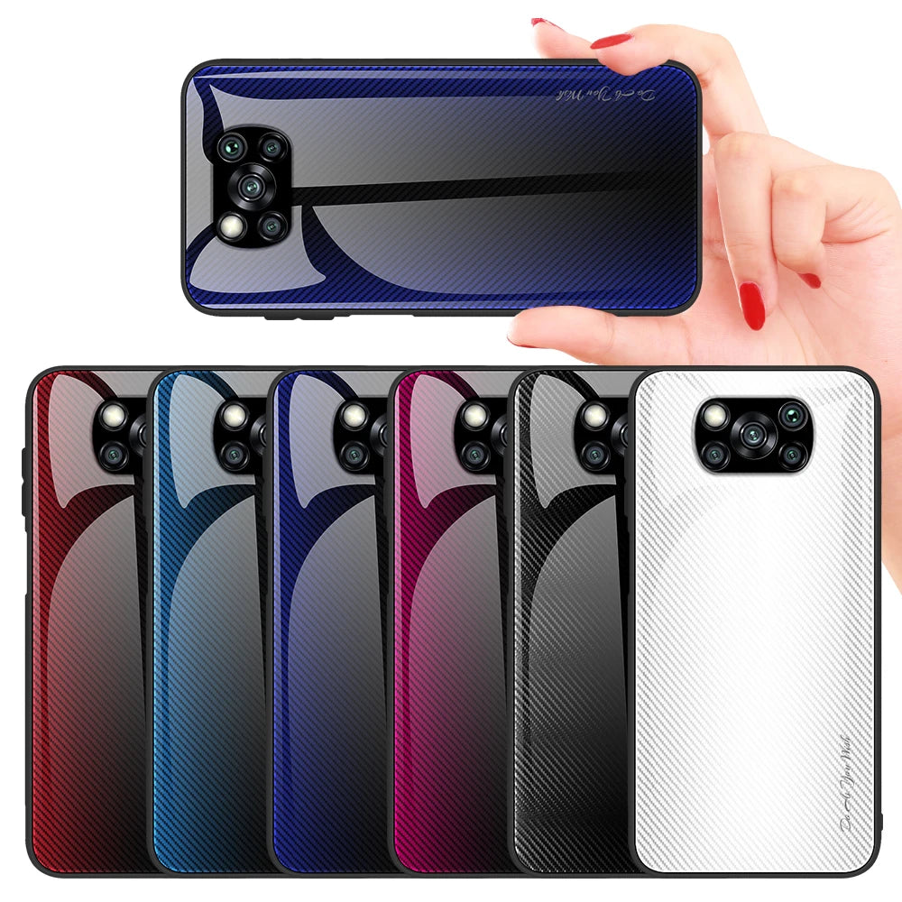 For Poco X3 X5 Pro Case Gradient Glass Phone Cover For Xiaomi Poco X3 NFC X5 X 5 Pro 5g Pocophone Little Hard Shell POCO X3 NFC
