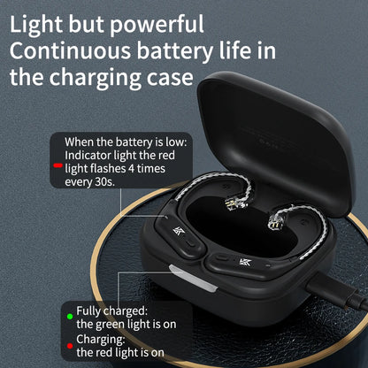 KZ AZ09 HD Bluetooth 5.2 Ear Hook Headset Cable HIFI Wireless Upgrade Cable With Charging Case KZ Z1 S2 ZSTX Z1 ZSX DQ6 ZS10 PRO