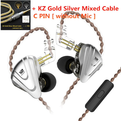 KZ ZSX 1DD 5BA Hybrid 12 drivers HIFI Bass Earbuds In-Ear Monitor Noise Cancelling Earphones Metal Headset KZ ZAX ZS10 PRO ASX