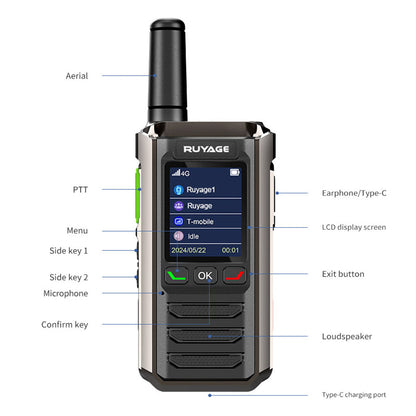 Ruyage R0 Two Way Radio Nationwide LTE Push-to-Talk Walkie Talkie