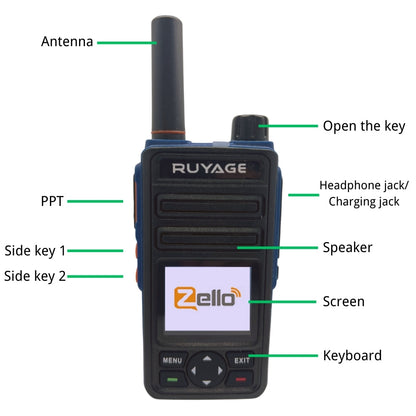 Ruyage RY58 Zello Push-to-Talk 4G LTE Long Range PoC Radio