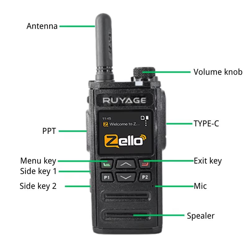 Ruyage RY65 Zello Push-to-Talk 4G LTE Long Range PoC Radio