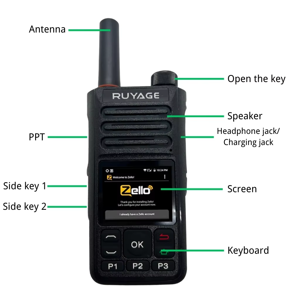 Ruyage RY68 Zello Push-to-Talk 4G LTE Long Range PoC Radio