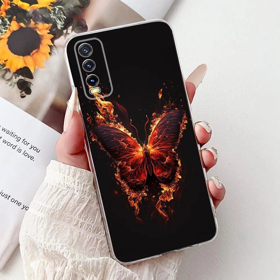 Soft Clear Siliocne Cover For Vivo V2027 V2028 V2029 Phone Case Vivo Y11s Y12s Y20 Y20s Y20i Y20G Cartoon Animals Flower Coque