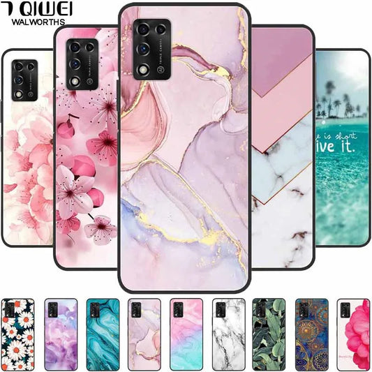For ZTE Libero 5G II Case Marble Soft Silicone Protective Back Covers for ZTE Libero 5G III A202ZT 2022 5GIII Flower Coque TPU