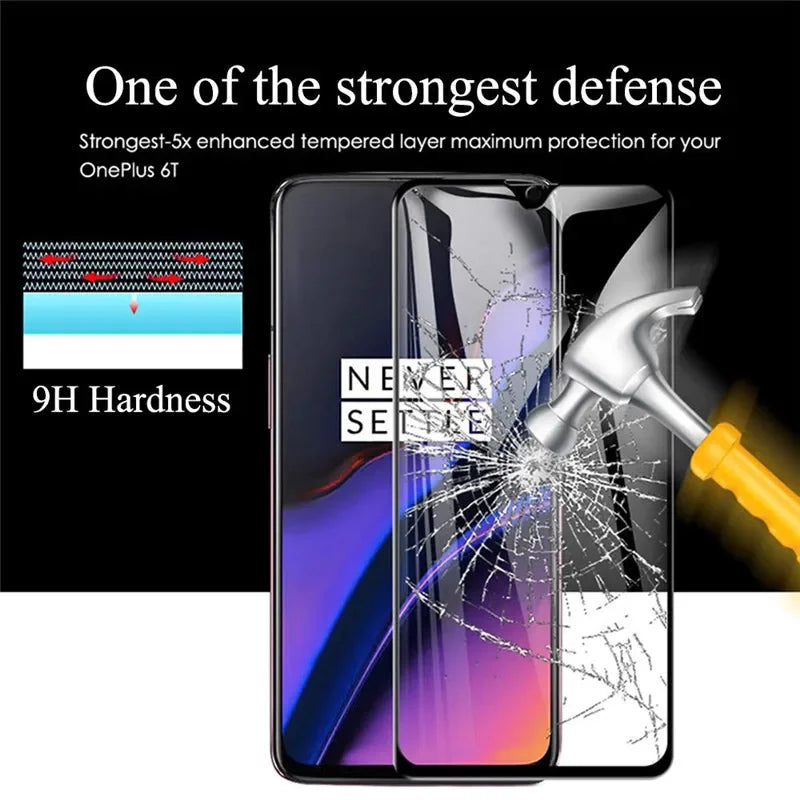 9D Tempered Glass for OnePlus 9 9R 8T 7 7T 6 6T 5 5T Black Edge Screen Protector for Nord 2 N10 N100 CE 2 Lite Camera Lens Film