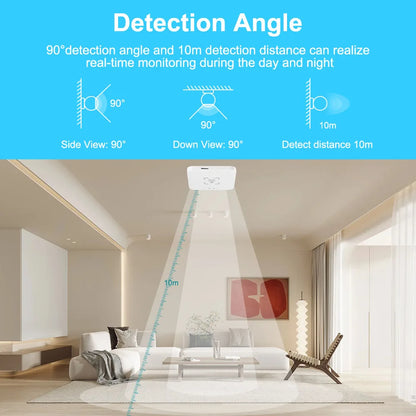 Zigbee/WiFi Smart Human Presence Sensor Tuya 24Ghz MmWave Radar Detection Luminance/Distance Detection  Support Home Assistant