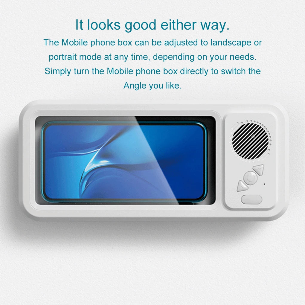 Brand New Bluetooth Shower Speaker And Phone Stand For Restoring Visual Feast IPX4 Level Bath Phone white