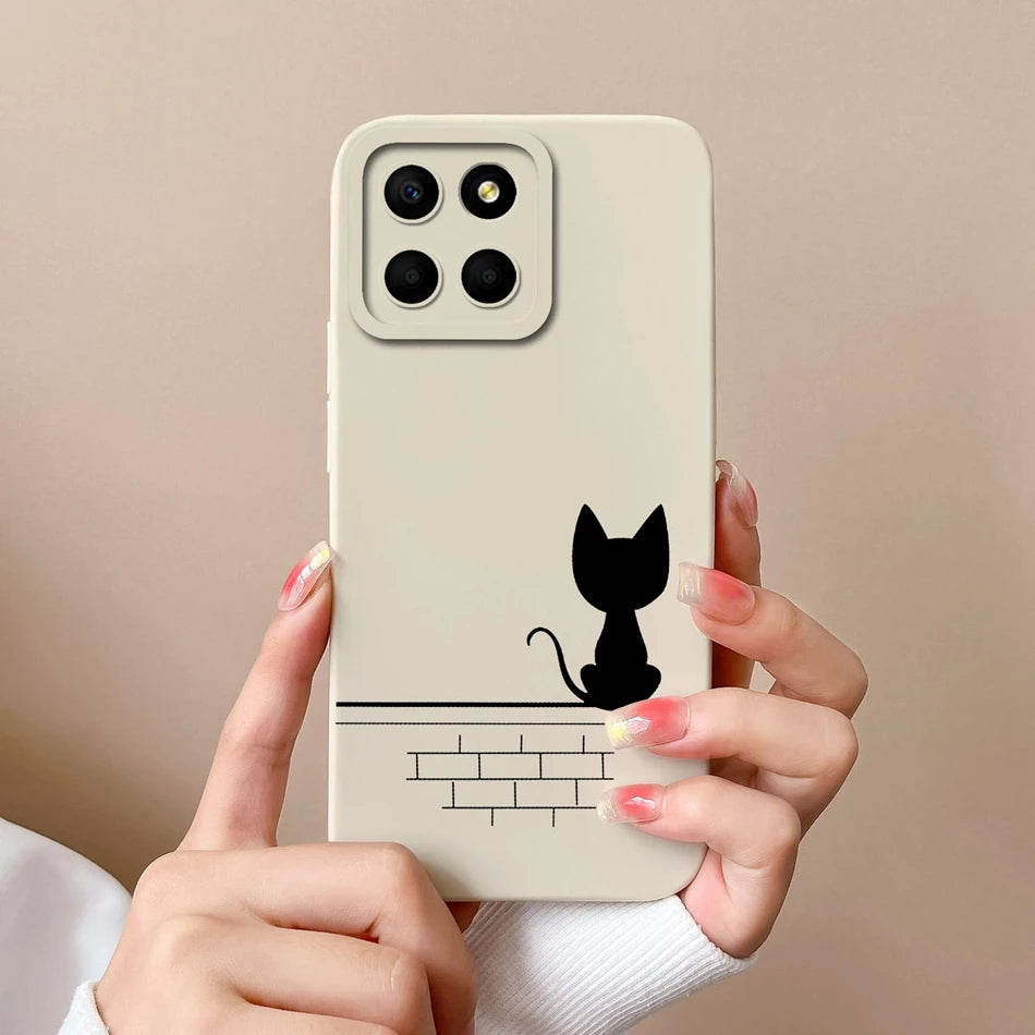 For Huawei Honor X6 X6S X6A Plus Phone Case Butterfly Heart Liquid Silicone Camera Protection Back Cover For Honor X 6 Funda