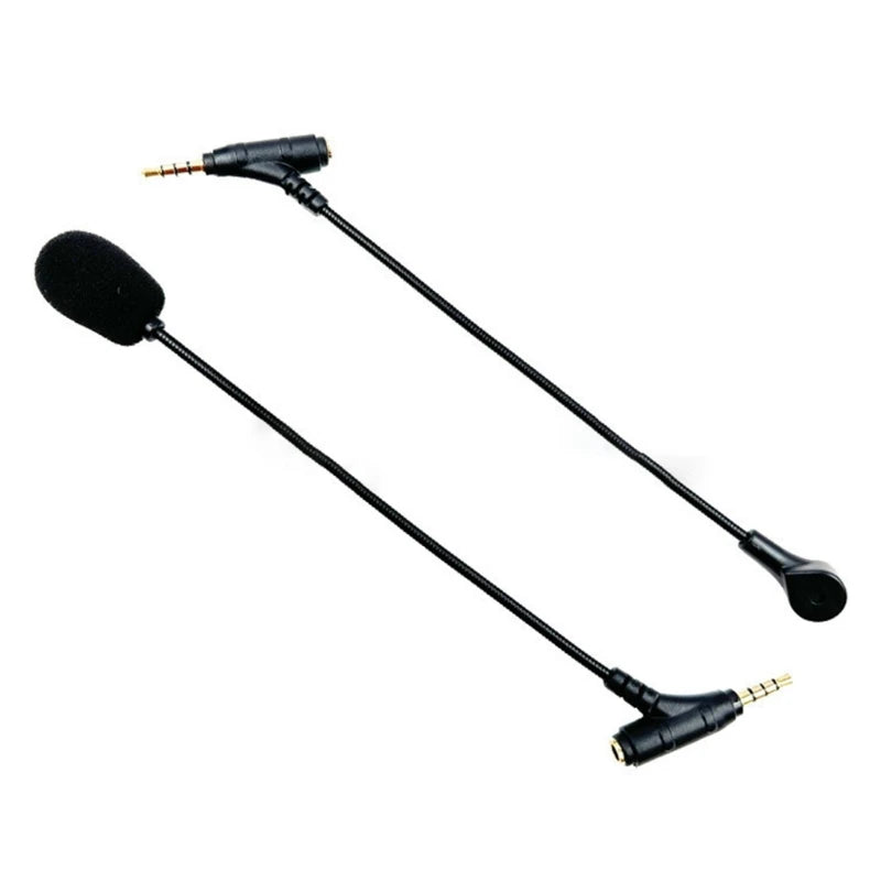 3.5mm Microphone for Gamings Headphones Headsets Microphone with Black FoamCover Game Mic Flexible 7.5inch