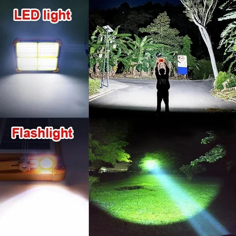 20000mAh Solar Camping Lantern Rechargeable LED Tent Light Magnetic Emergency Flashlight Power Bank for Outdoor Repair