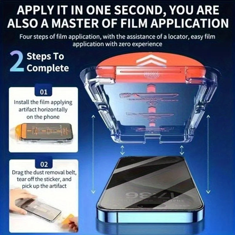 3Pcs Anti Spy Full Screen Protector for iPhone 17/16/15/Pro Max 17e/16e/Air/14/13/12/Pro 15/14 Plus Dust Free Installation Glass