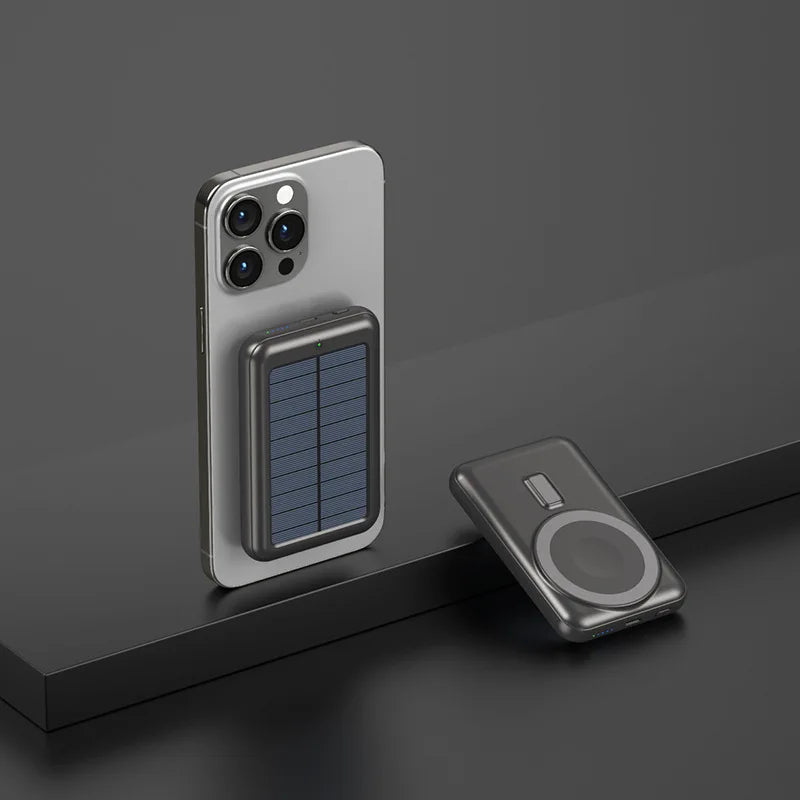 10000mAh Solar Power Bank Magnetic Wireless Charger Powerbank For iPhone 15 14 13 12 Pro Mini Portable External Battery Charger