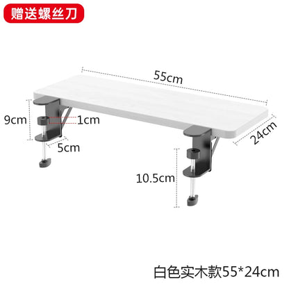 Walnut Wooden Desk Extender Ergonomic Design Large Space Foldable Structure Clamp- On Keyboard Tray Elbow Arm Support for Desk