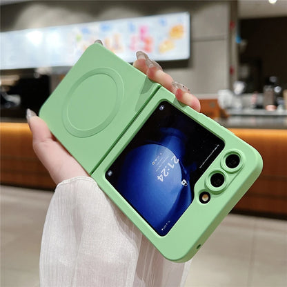 Liquid Silicone Magnetic Case For Samsung Galaxy Z Flip 7 6 5 4 3 Wireless Charging Shockproof Protection Soft Cover For ZFlip6