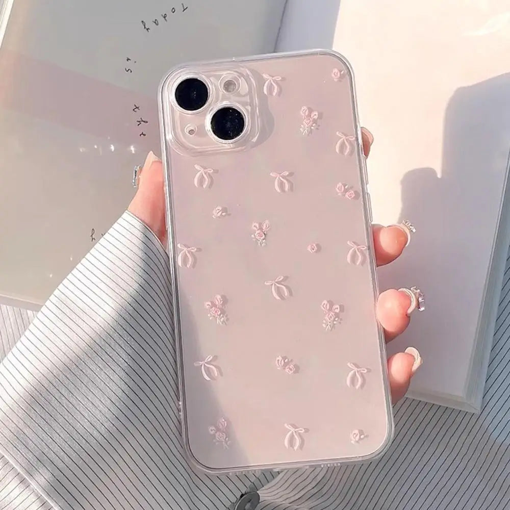 Ins Cute Pink Bowknot Phone Case for Samusng Galaxy A56 A55 A54 A35 A36 A15 A16 A34 S25 S24 S22 S23 Ultra Plus FE A53 5G Cover