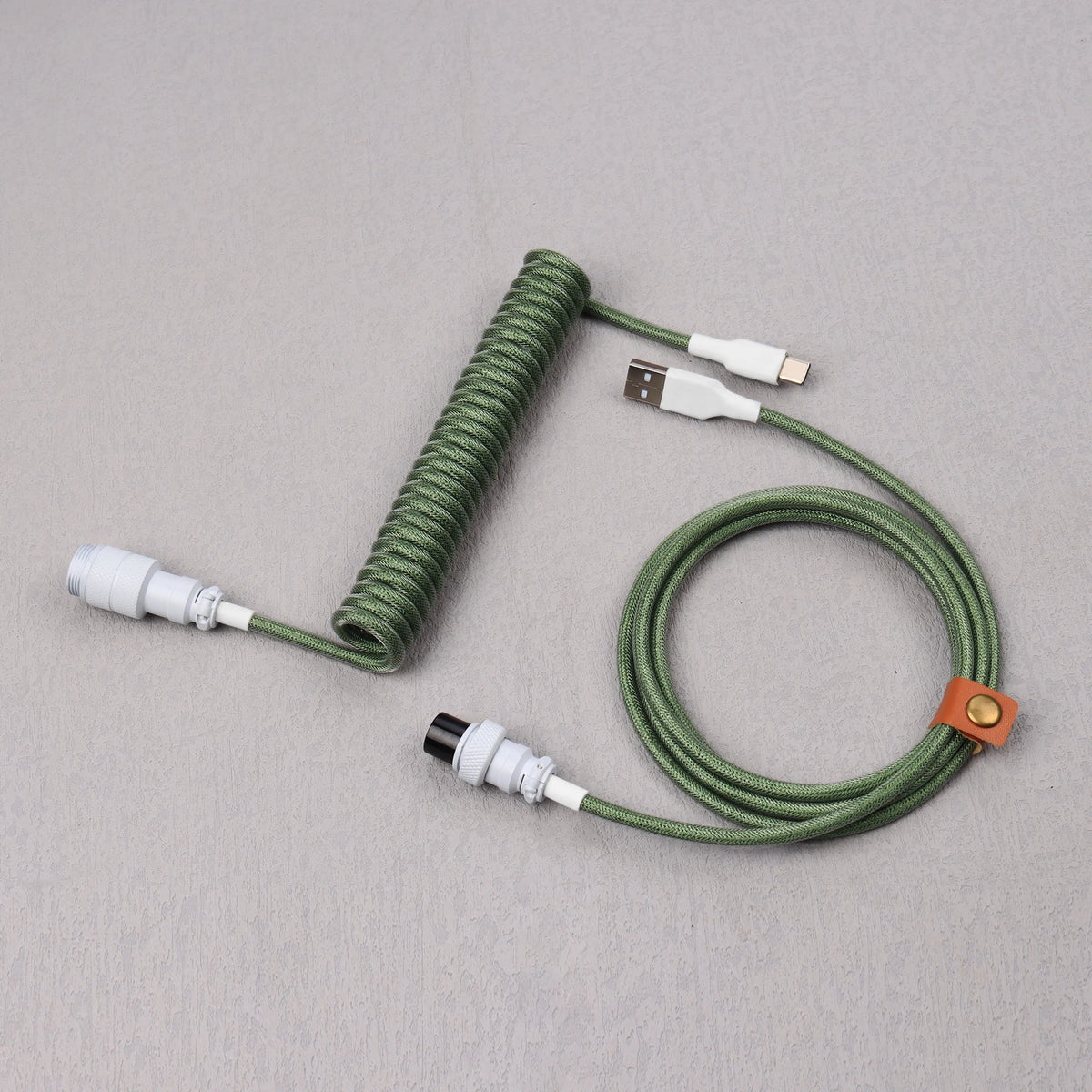 LANO Custom Paracord Coiled Mechanical Keyboard Type C Data Spring Cable GX16 Aviator Coil Spiral Usb C for Gaming Coiled Cable