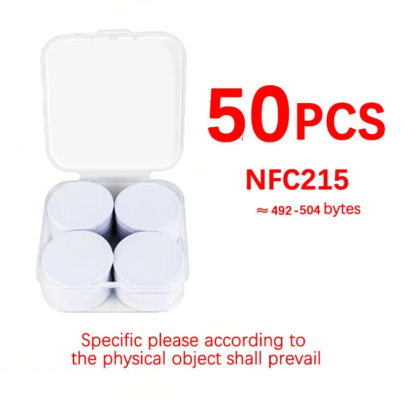 NFC Ntag215 13.56MHz NFC Coin Bonding Card Badge ISO/EC14443A 25mm Waterproof PVC 215 Electronic Tags