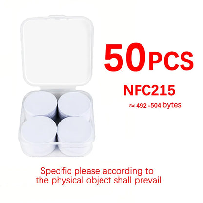 NFC Ntag215 13.56MHz NFC Coin Bonding Card Badge ISO/EC14443A 25mm Waterproof PVC 215 Electronic Tags
