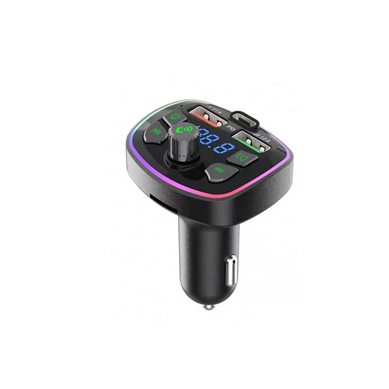 USB Car Charger Quick Charge Bluetooth 5.0 FM Transmitter  USB Type C 65W Car Fast Charging For iPhone 14 Samsung Xiaomi