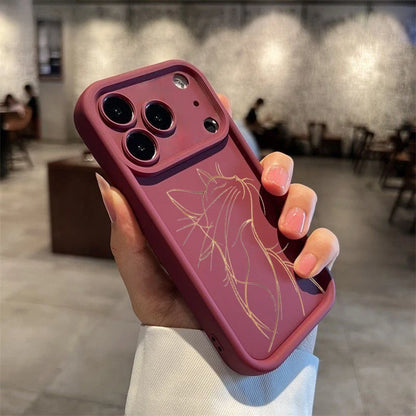 Artistic Line Cat Case For OPPO Reno 13 14 11 12F 11F 13F Realme C53 C55 C65 C63 C67 C71 15T 14 Plus A78 A58 A79 A60 A6 A5 Pro