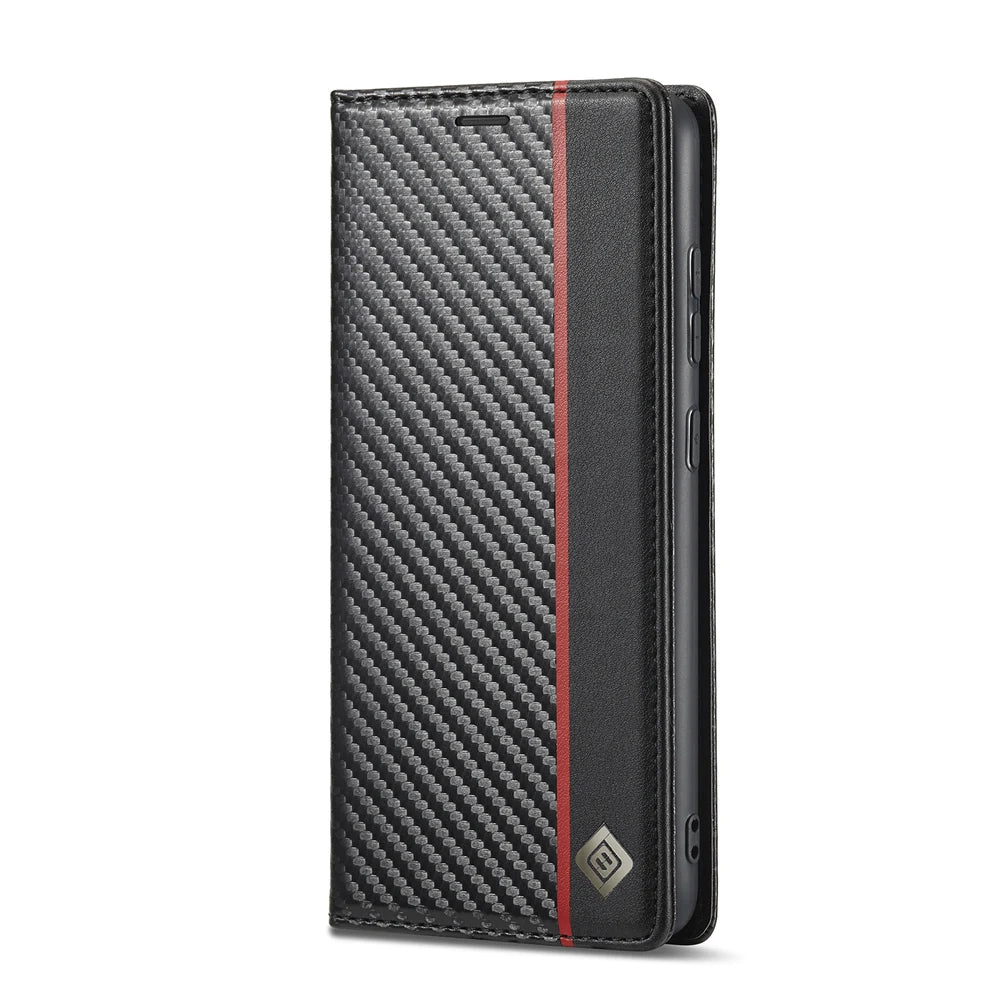 Carbon Fiber Leather Case for Xiaomi 15T 14T 13T 12T 11T 11 Lite Mi Redmi Note 14 13 12S 11S Pro Plus Poco X5 Pro Cover Wallet