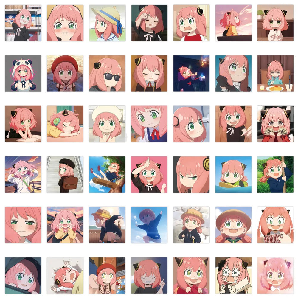 80Pcs Anime SPY×FAMILY Cartoon Stickers Cute Anya Forger Graffiti Sticker Phone Water Bottle Diary Kawaii Decal