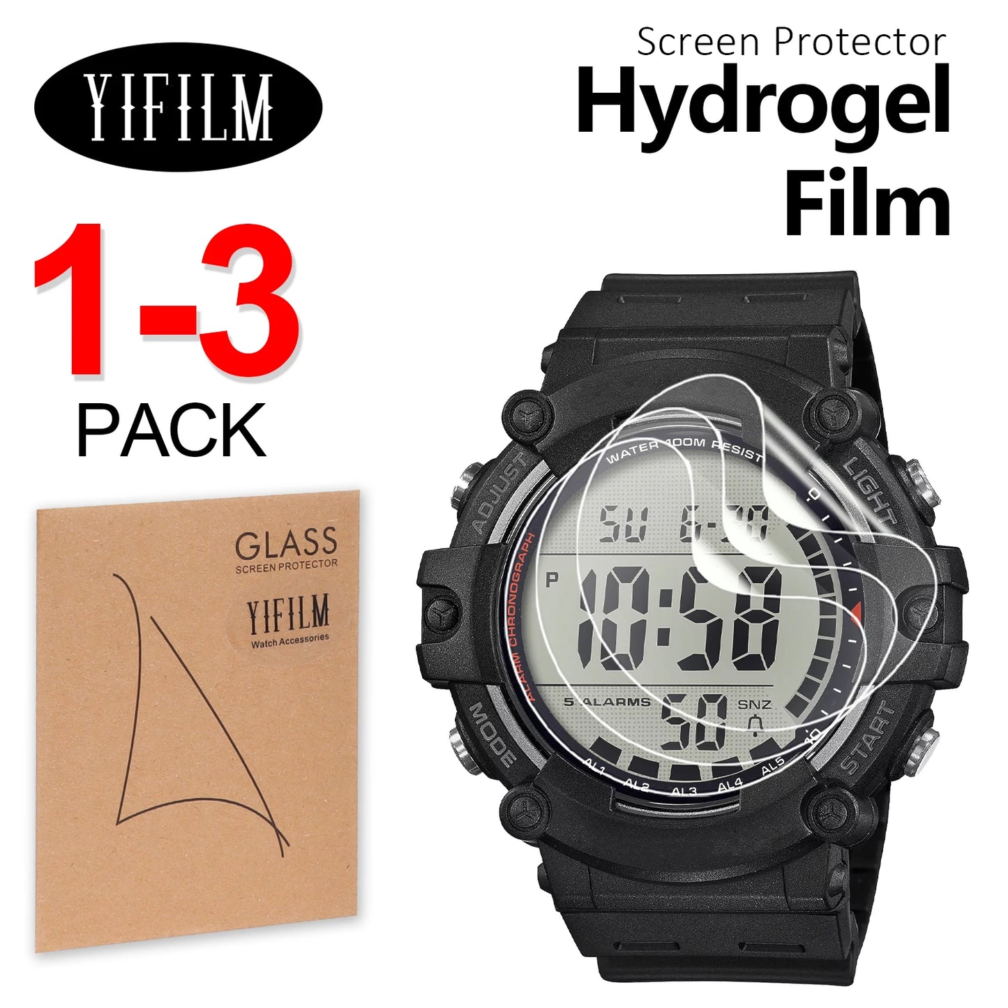 1-3PCS Explosion-proof Screen Protector For AE-1500  AE-1500wh AE1500 Watch Film HD Clear TPU Protective Film NOT Glass